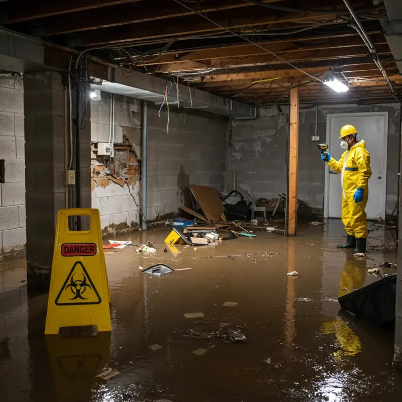 Flooded Basement Electrical Hazard in Pilot Mountain, NC Property