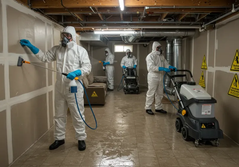 Basement Moisture Removal and Structural Drying process in Pilot Mountain, NC